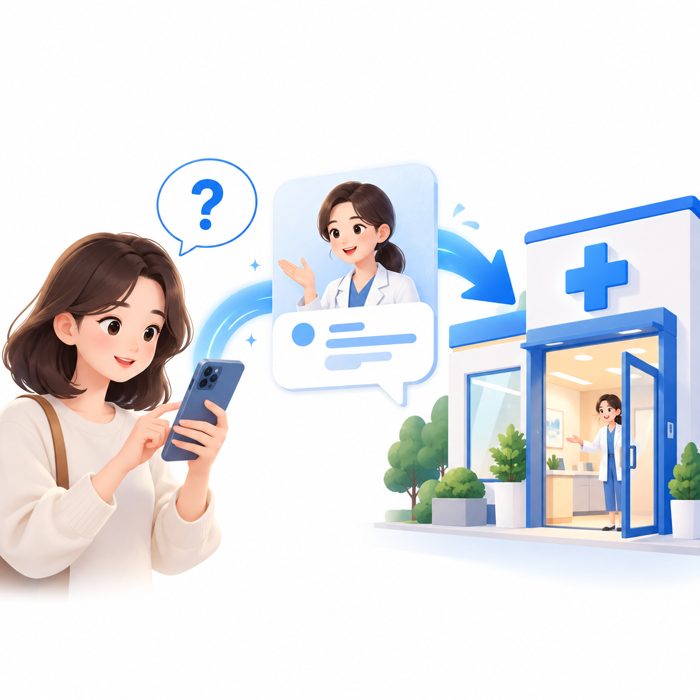 환자 질문에 답하는 글이 병원으로 이어지는 그림